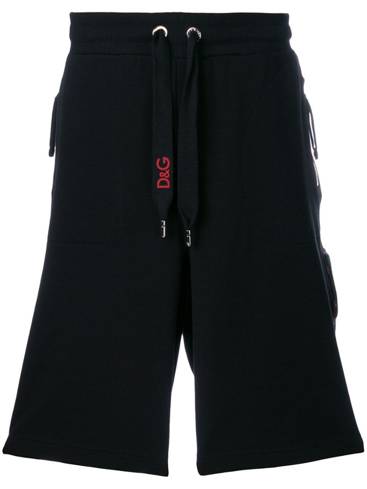 Dolce & Gabbana Piped Logo Track Shorts - Black