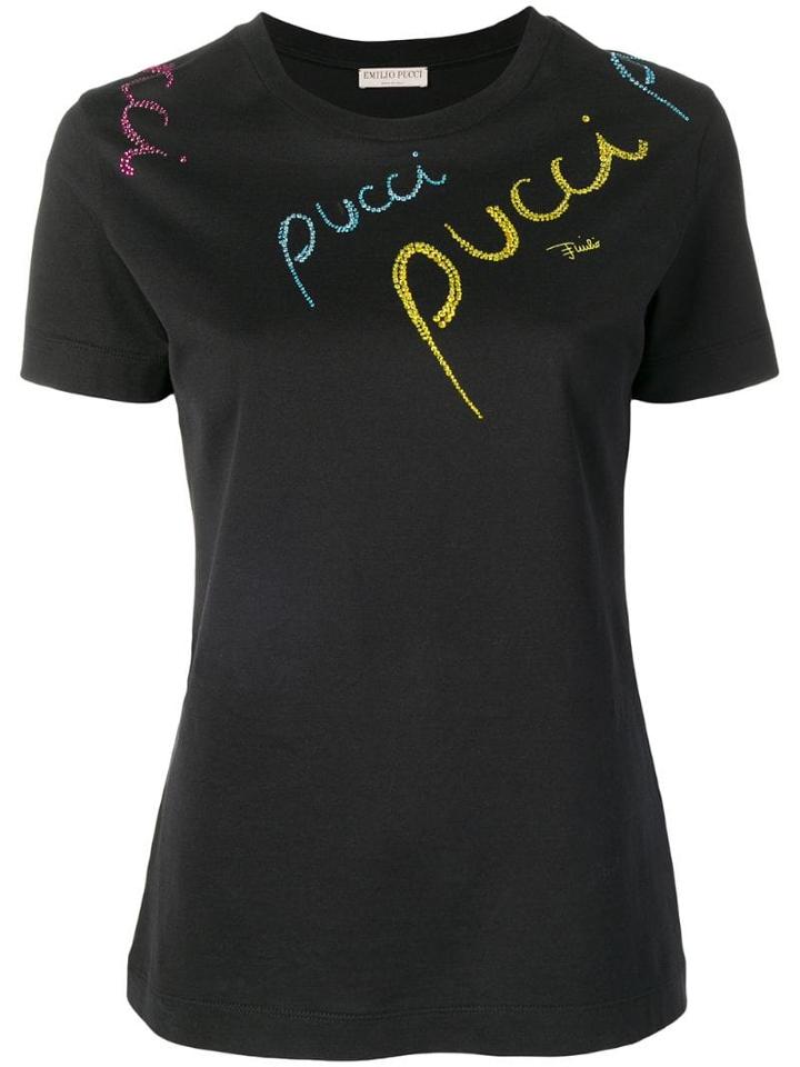 Emilio Pucci Pucci Pucci Embellished T-shirt - Black