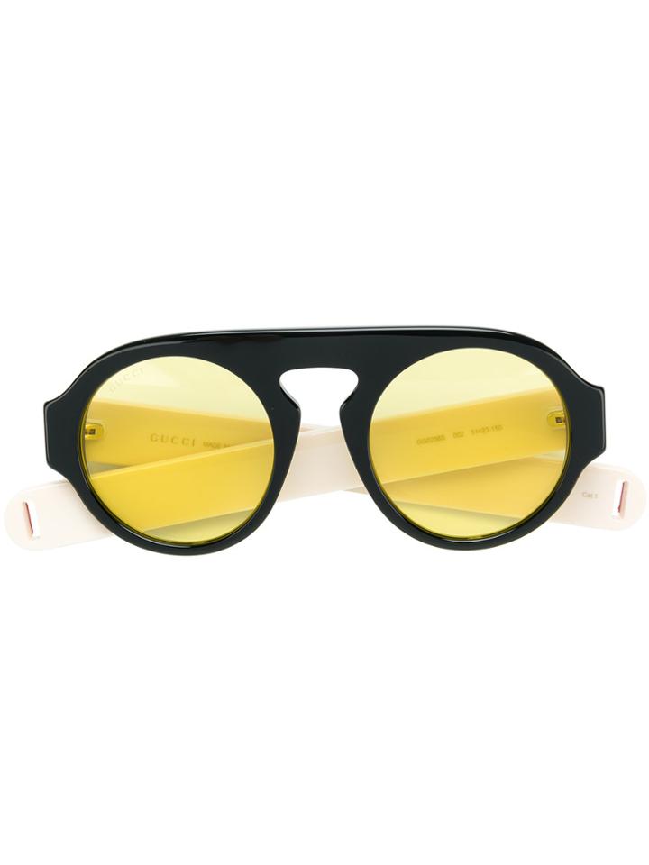 Gucci Eyewear Round Aviator-style Sunglasses - Black