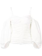 Pinko Cold-shoulder Ruched Blouse - White