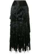 Chanel Vintage Fringed Asymmetric Skirt - Black