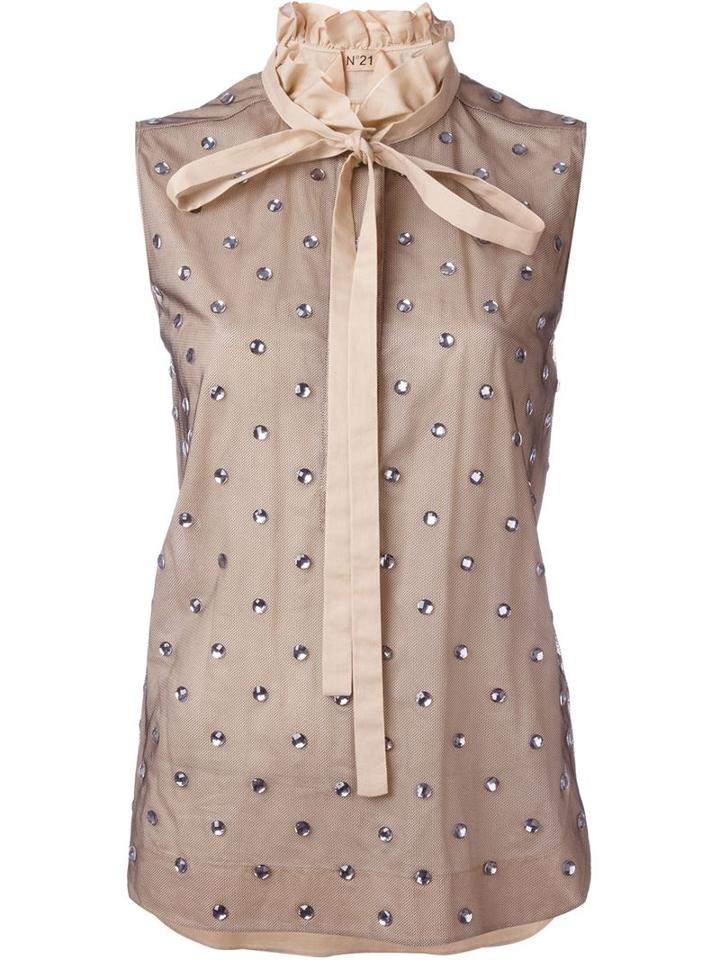 No21 Embellished Tulle Overlay Top