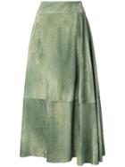 Bottega Veneta Panelled Midi Skirt - Green