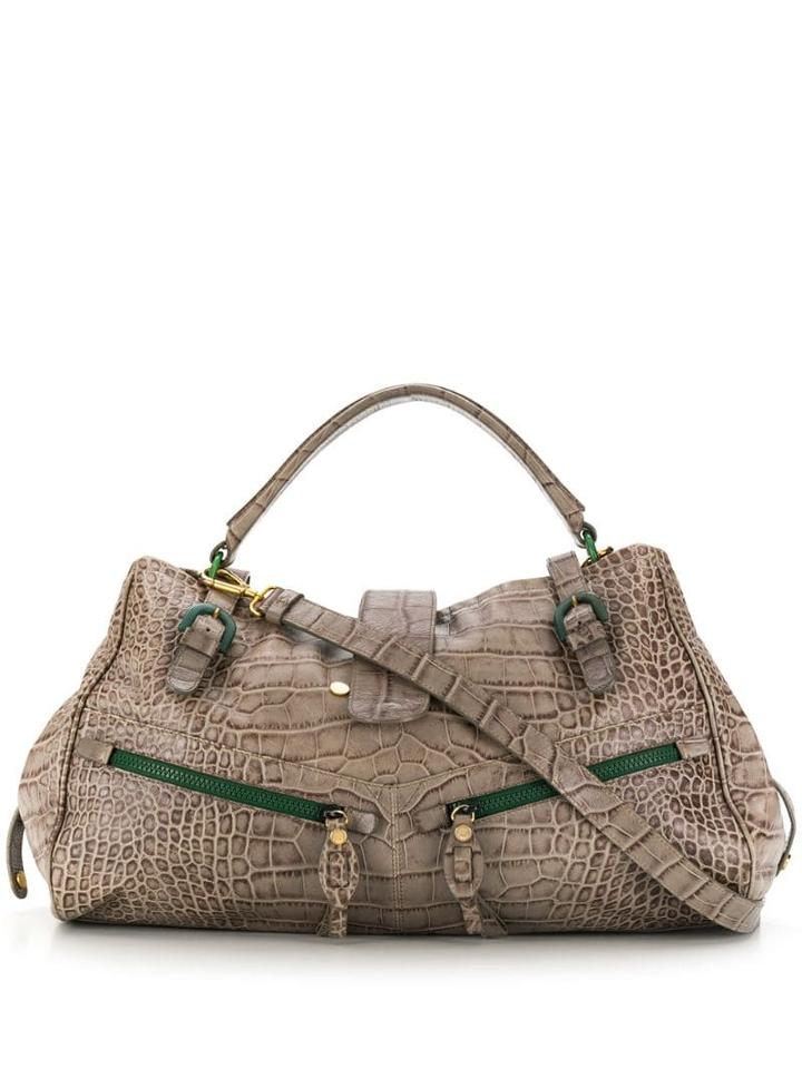 Moschino Pre-owned 2000's Crocodile Effect Tote - Grey