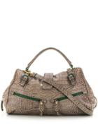 Moschino Pre-owned 2000's Crocodile Effect Tote - Grey