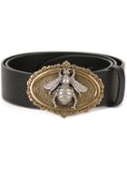 Dolce & Gabbana Bee Buckle Belt, Men's, Size: 100, Black, Calf Leather