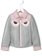 Fendi Kids Bag Bugs Print Jacket, Girl's, Size: 10 Yrs, Grey