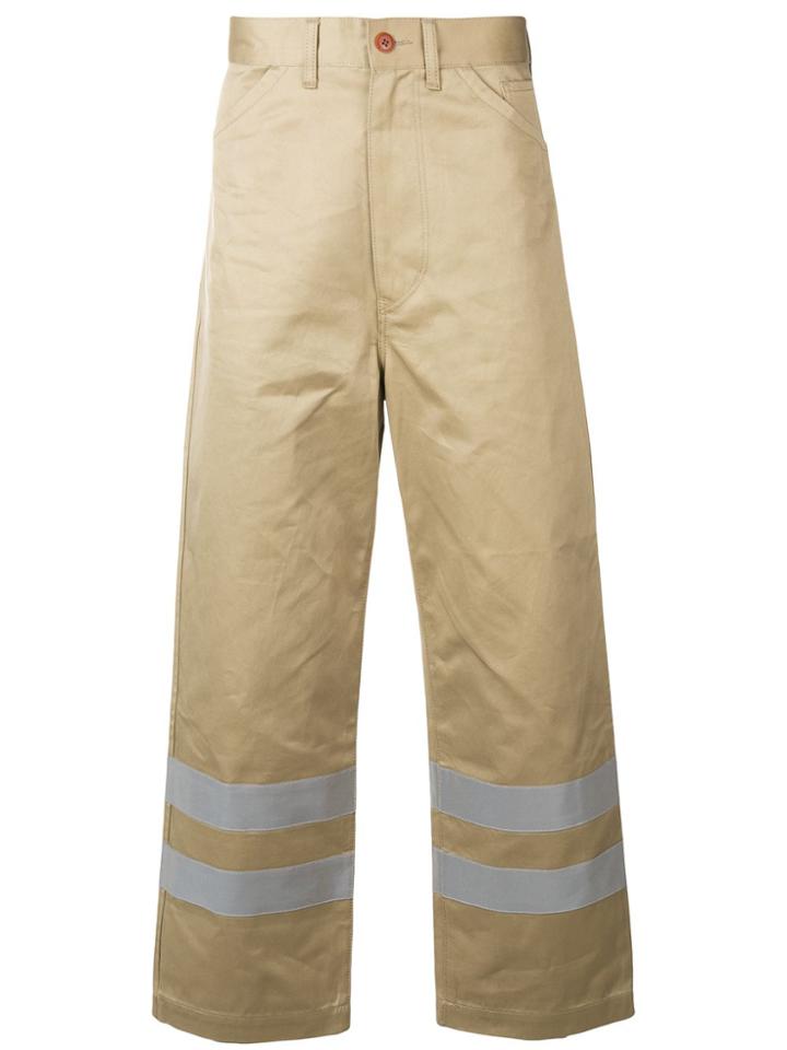 Junya Watanabe Man Stripe Detail Straight Trousers - Nude & Neutrals