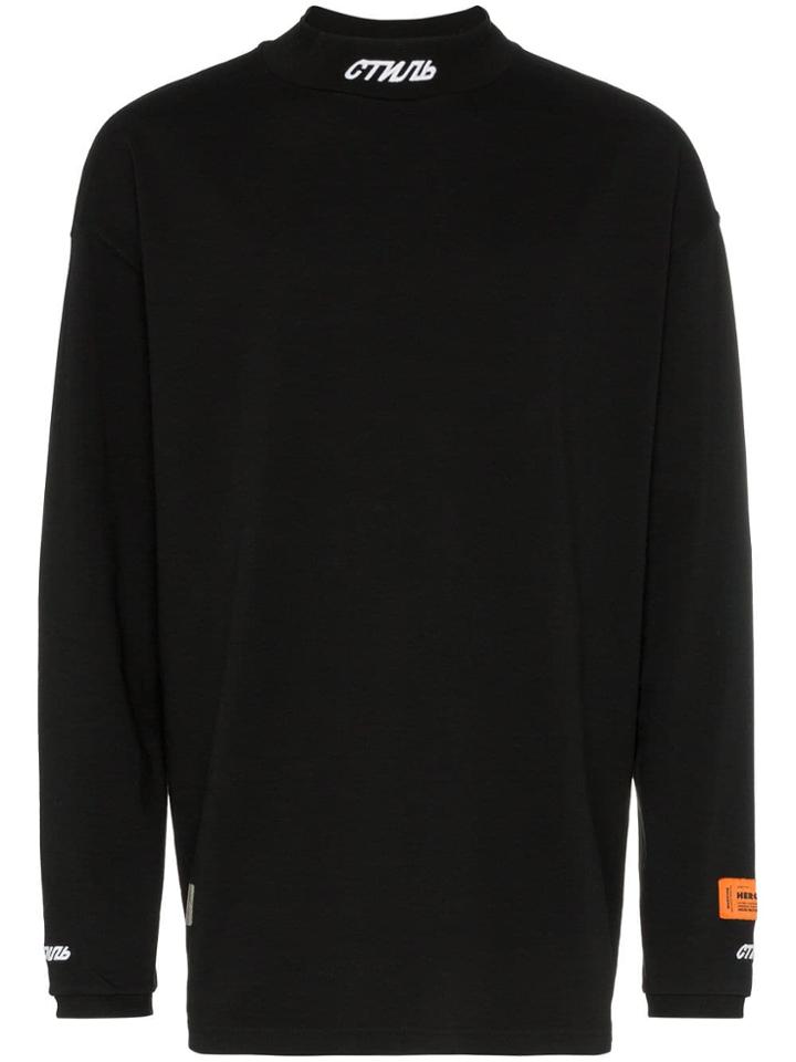 Heron Preston Cotton Ctnmb Long Sleeved T-shirt - Black