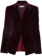 Altuzarra Velvet Layered Effect Blazer, Women's, Size: 42, Red, Cotton