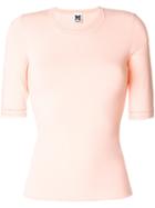 M Missoni - Scoop Neck Half Sleeve Top - Women - Polyester/viscose - 40, Pink/purple, Polyester/viscose