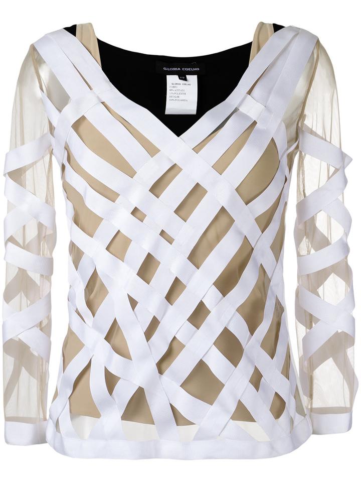 Gloria Coelho - Strappy Blouse - Women - Polyamide/polyester - G, White, Polyamide/polyester