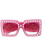 Gucci Eyewear Square Crystal Sunglasses - Pink & Purple