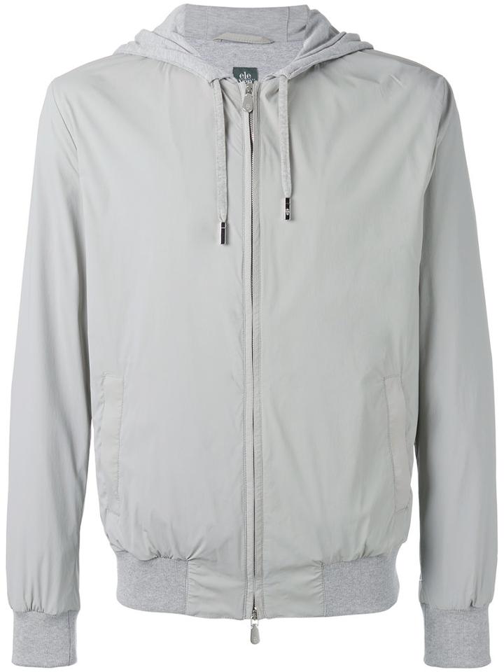 Eleventy - Zip Hooded Jacket - Men - Cotton/cupro/polyamide/spandex/elastane - Xxl, Grey, Cotton/cupro/polyamide/spandex/elastane