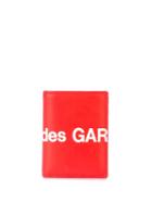 Comme Des Garçons Play Logo Print Bi-fold Wallet - Red
