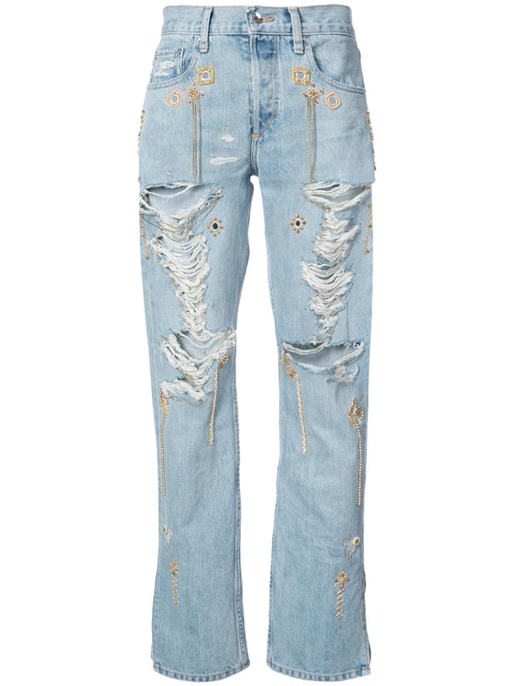 Jonathan Simkhai Distressed Jeans - Blue