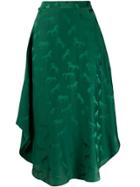 Stella Mccartney Horse-jacquard Midi-skirt - Green