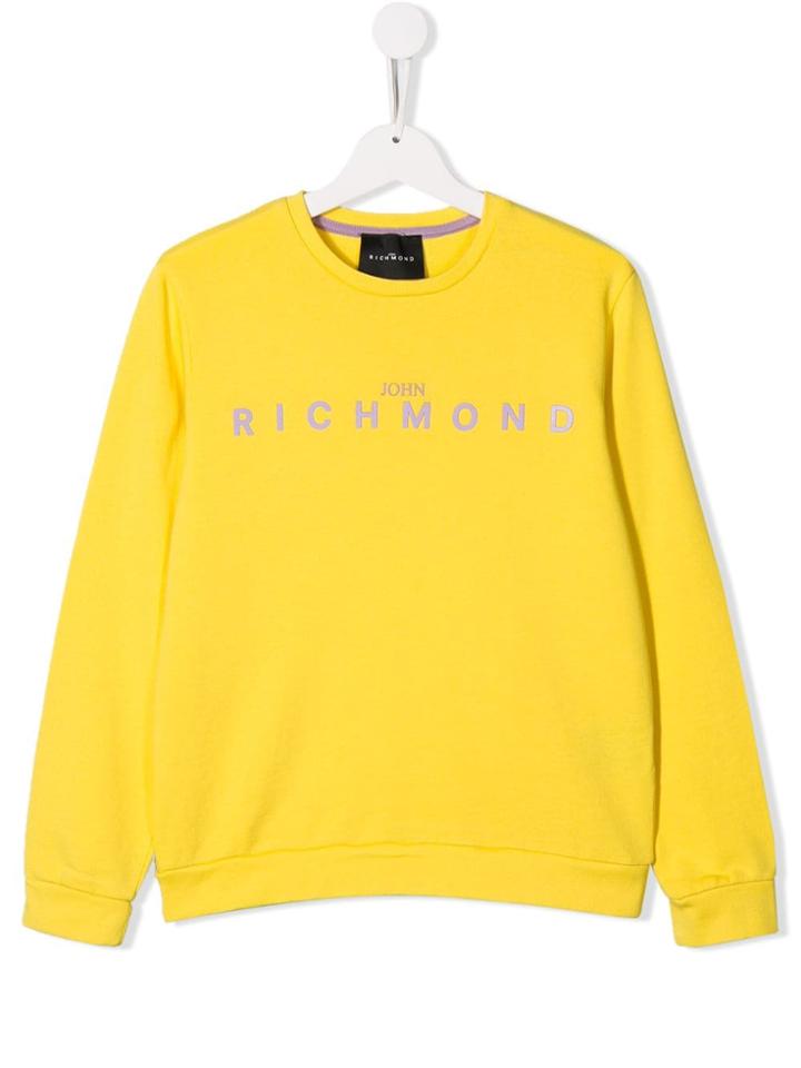 John Richmond Junior Teen Logo Appliqué Sweatshirt - Yellow