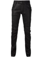 Balmain Skinny Trousers, Men's, Size: 48, Black, Leather
