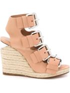 Alexander Wang Jo Sandals, Women's, Size: 37, Pink/purple, Raffia/calf Leather