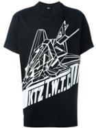 Ktz Aeroplane Print T-shirt, Men's, Size: Small, Black, Cotton