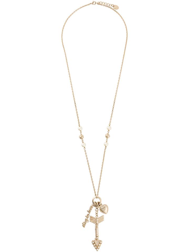 Red Valentino Arrow And Hear Shaped Necklace - Metallic