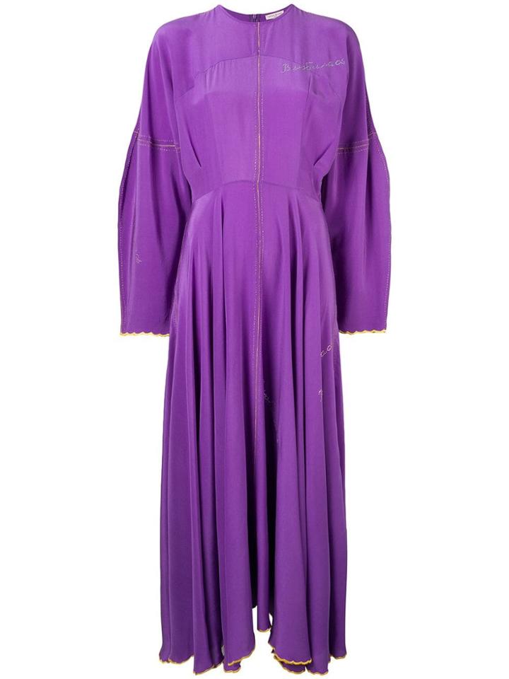 Natasha Zinko Scalloped Trim Dress - Purple