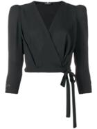 Elisabetta Franchi Wrap Crop Top - Black