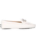 Tod's Stoned Trim Loafers - White