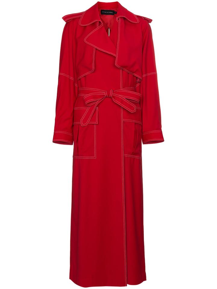 Michael Lo Sordo Wool Trench Coat - Red