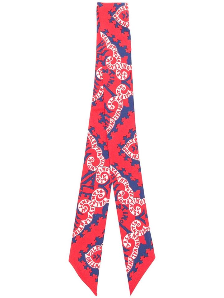 Valentino Multi Logo Scarf - Red
