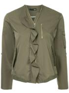 Frei Ea Ruffle Detail Zipped Jacket - Green
