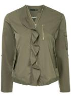 Frei Ea Ruffle Detail Zipped Jacket - Green