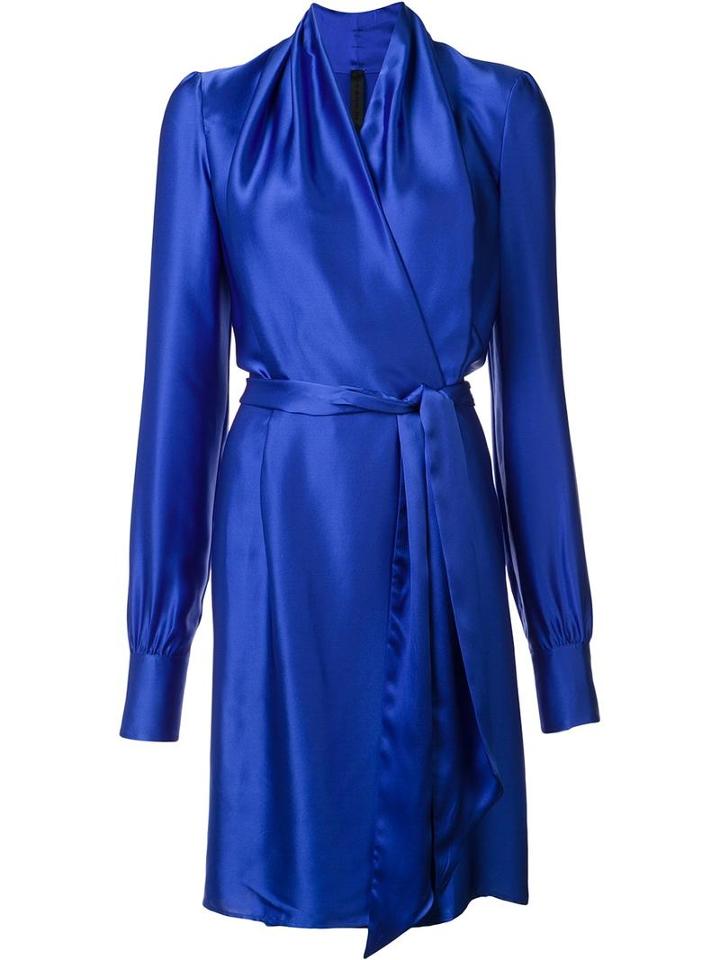 Gareth Pugh Silk Wrap Dress, Women's, Size: 40, Blue, Silk
