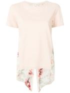 Semicouture Floral Panel T-shirt - Brown