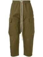 Rick Owens Drawstring Cropped Cargo Trousers - Green