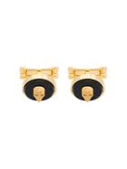 Alexander Mcqueen Embossed Skull Cufflinks - Metallic
