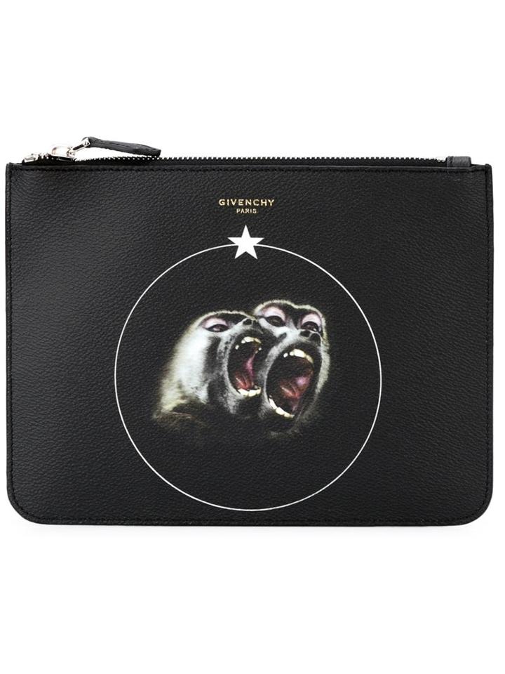 Givenchy Monkey Brothers Printed Clutch, Men's, Black, Cotton/polyester/polyurethane