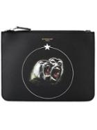 Givenchy Monkey Brothers Printed Clutch, Men's, Black, Cotton/polyester/polyurethane