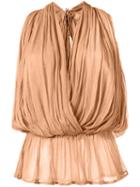 Mes Demoiselles - Wrap Blouse - Women - Viscose - 36, Nude/neutrals, Viscose