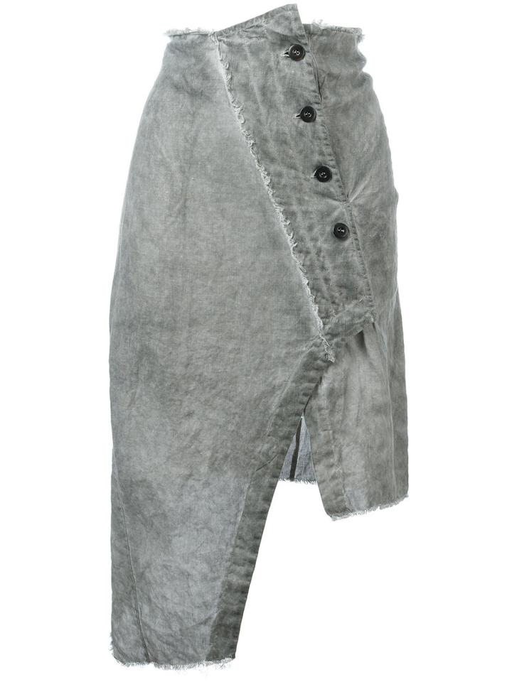Lost & Found Rooms Buttoned Skirt, Women's, Size: Small, Grey, Linen/flax