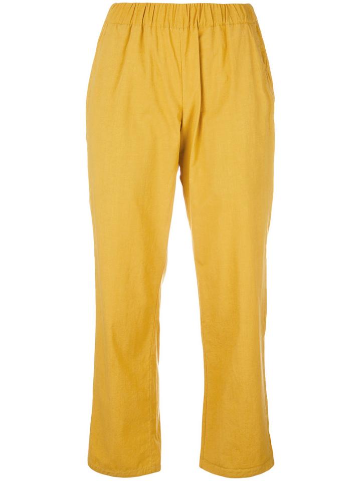 Water Cropped Lounge Trousers, Women's, Size: Xs, Yellow/orange, Cotton