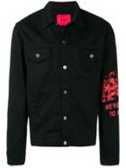 424 Embroidered Denim Jacket - Black