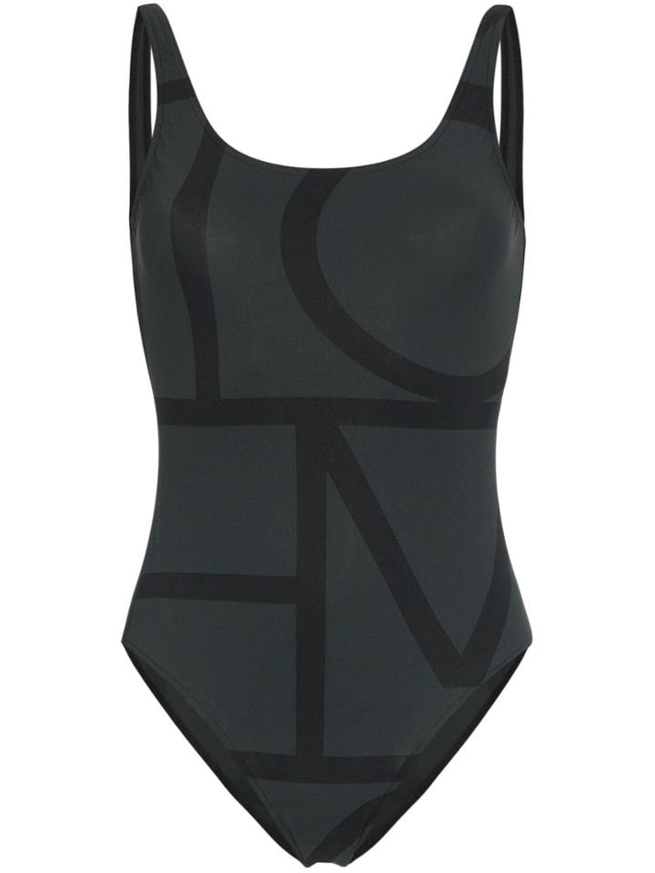 Toteme Positano Monogram Swimsuit - Black