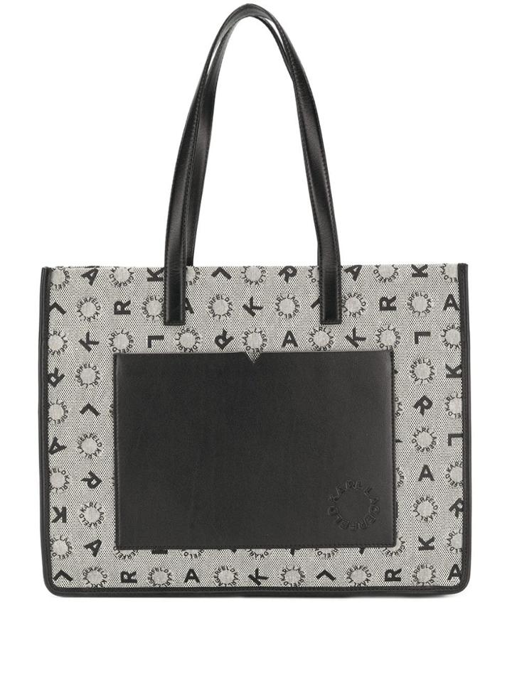 Karl Lagerfeld Jacquard Shopper Tote - Black