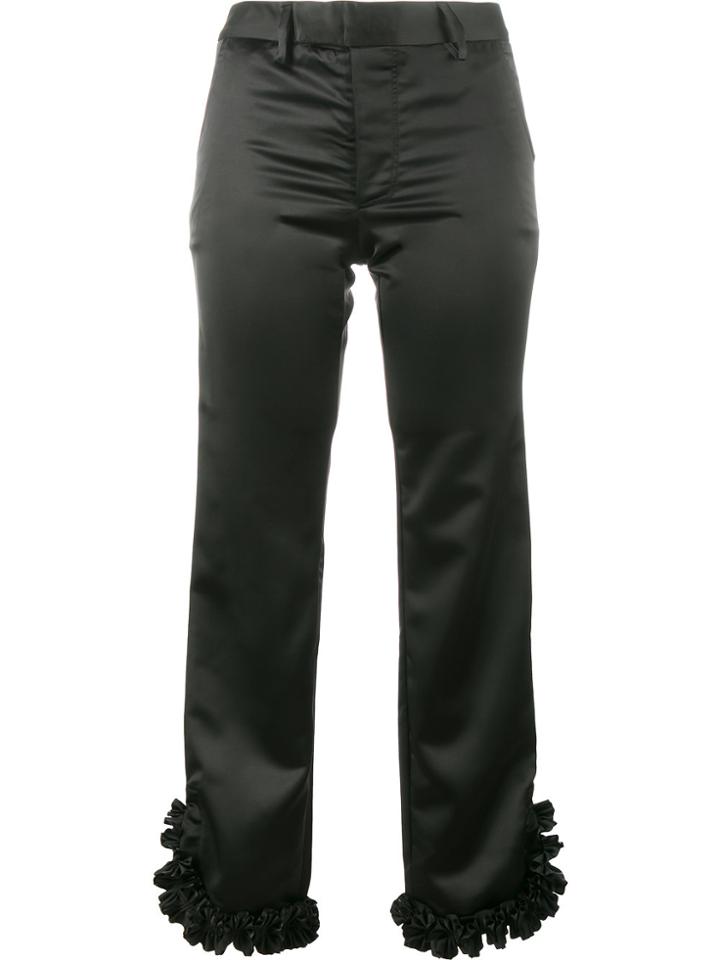 Jour/né Ruffled Hem Cropped Trousers - Black