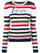 Ermanno Ermanno Striped 'love' Sweater - Neutrals