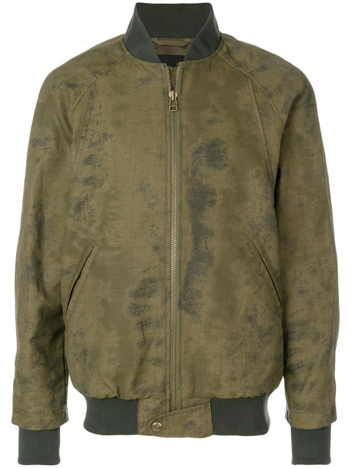 Mr & Mrs Italy Antique Effect Bomber Jacket - Green