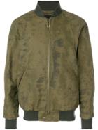 Mr & Mrs Italy Antique Effect Bomber Jacket - Green