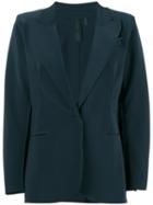 Norma Kamali Pewter Blazer, Women's, Size: Xs, Blue, Polyester/spandex/elastane